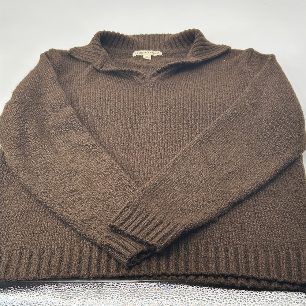 Carolyn Taylor women’s V-Neck Sweater - Rich Brown - Picture 11 of 16